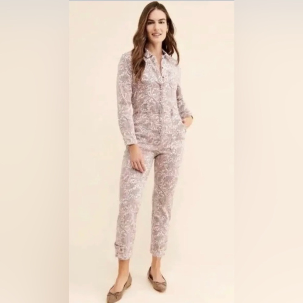 Anthropologie Paisley Print DIY Short Sleeve Jumpsuit Size S